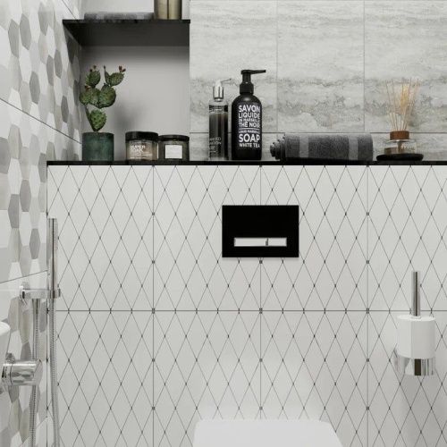 Клавиша смыва механическая Lavinia Boho RelFix 38050701 цвет белый/черный - фото 3