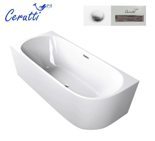 Ванна акриловая Cerutti SPA CT10090 170х75 отдельностоящая асимметричная с ножками - фото 4