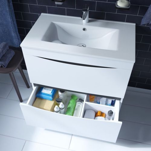 Тумба с раковиной Iddis Cloud CLO80WFi95K 80х50 напольная цвет белый - фото 5