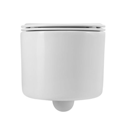 Унитаз подвесной Art&Max Rimini AM204CHR/SC белый с сиденьем микролифт каскадный смыв - фото 3