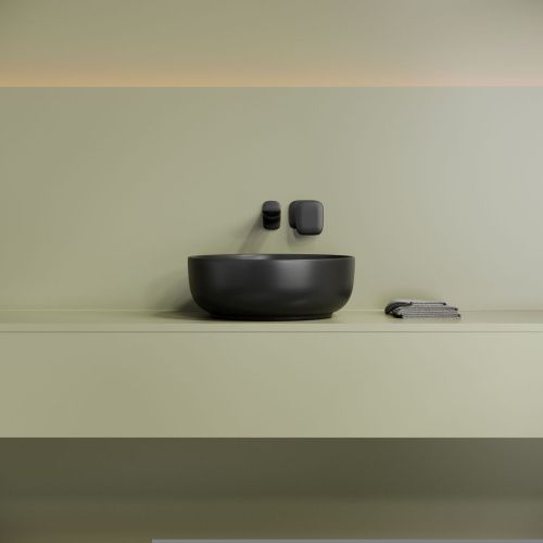 Раковина из сантехнического фарфора Ceramica Nova TAYCAN CN12003MB 40х40 накладная цвет черный без отверстий под смеситель - фото 5