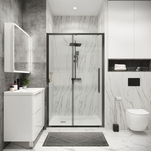 Душевая дверь Grossman Cosmo 100.K33.02.120.42.00 120х195 стекло прозрачное профиль графит - фото 4