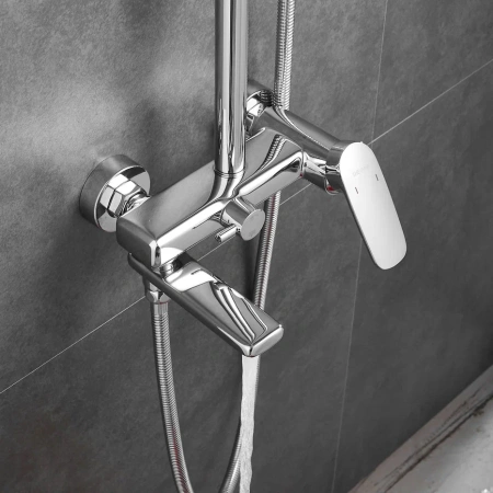 Душевая стойка Shevanik S8536 настенная цвет хром