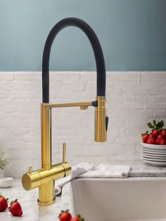 Смеситель для кухни AltroBagno Flusso AltroBagnoFlusso050202BG на мойку золото