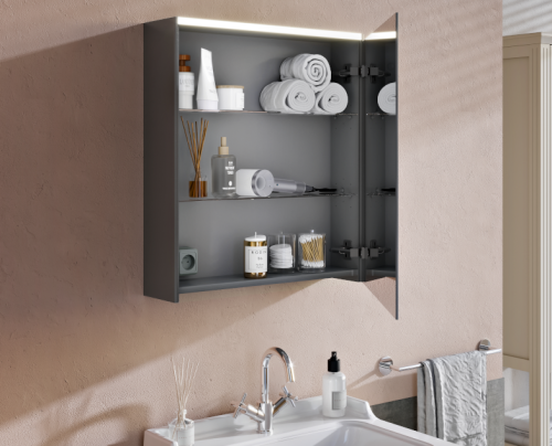 Зеркало-шкаф Vitra Core 66909 60х70 подвесной цвет черный - фото 3