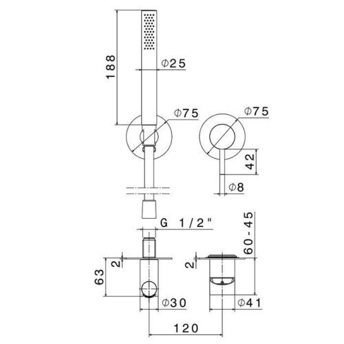Гигиенический душ со смесителем Newform Completamenti 69676EX.50.050 нержавеющая сталь - фото 2