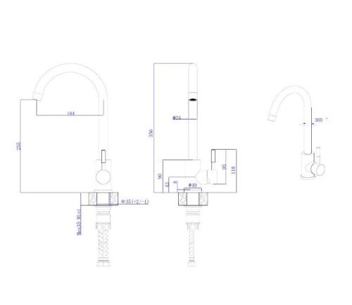 Смеситель для кухни Rush Melos SUS1101-22 на мойку сатин - фото 2