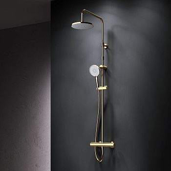 Душевая стойка Am.Pm X-Joy F0785A499 настенная цвет золото с термостатом