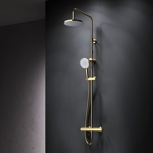 Душевая стойка Am.Pm X-Joy F0785A499 настенная цвет золото с термостатом
