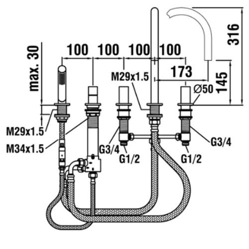 Смеситель Laufen Kartell 3.2233.5.004.282.1 на борт ванны хром - фото 2