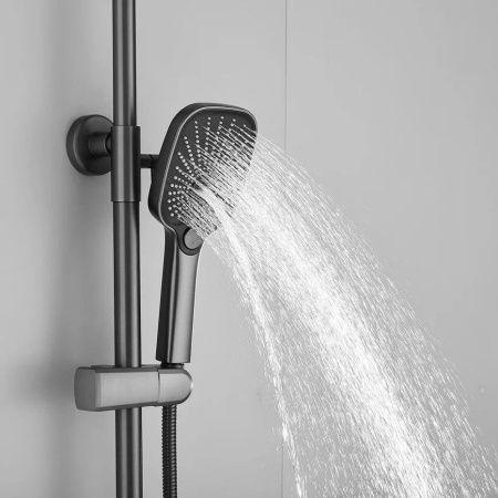 Душевая стойка Shevanik S8536T настенная цвет оружейная сталь