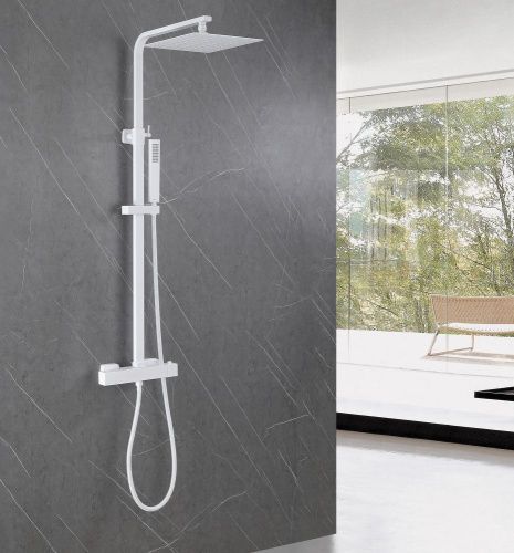 Душевая стойка Abber AF8260WL настенная цвет белый с термостатом - фото 2
