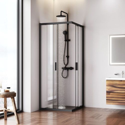 Душевой уголок Am.Pm Gem W90G-403-8080-BT 80х80 стекло прозрачное профиль черный без поддона - фото 3