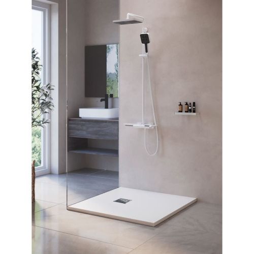 Душевой поддон из искусственного камня RGW Stone Tray 16152099-01 90х90 белый без ножек - фото 2