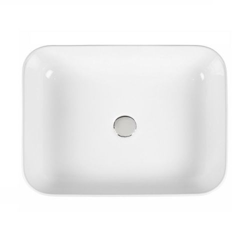 Раковина из сантехнического фарфора Bond Cube S54-500 50х40 накладная цвет белый без отверстий под смеситель - фото 3