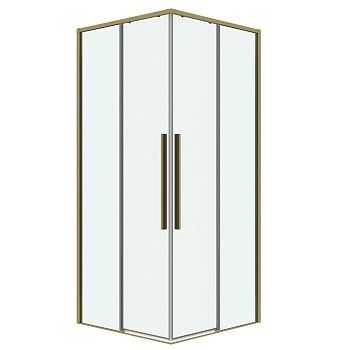 Душевой уголок Grossman Galaxy 300.K33.01.8080.32.00 80х80 стекло прозрачное профиль золото без поддона