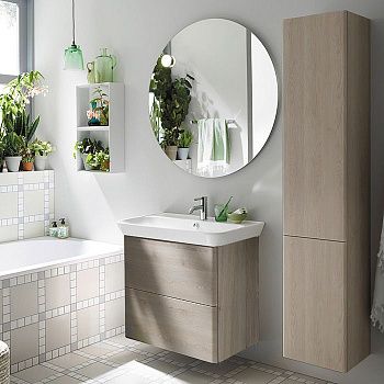 Тумба с раковиной Burgbad Iveo SFEN080F2834G0161C0001*1 80х50 подвесная цвет коричневый