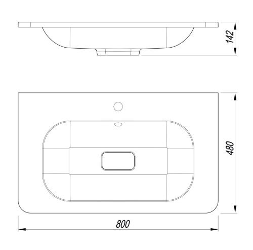 Раковина из искусственного камня Uperwood Fate 35480000002 80х50 полувстраиваемая цвет белый - фото 2