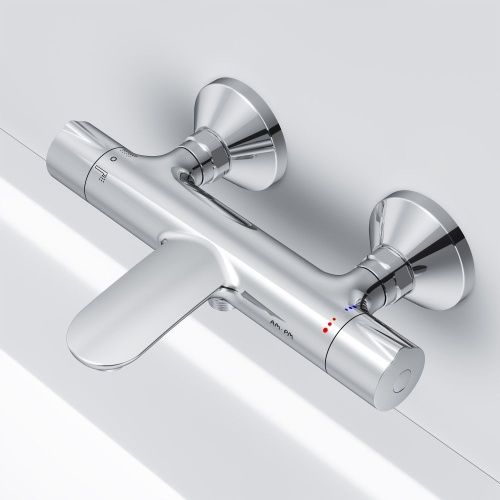 Смеситель для ванны и душа Am.Pm Like F8050000 настенный хром с термостатом - фото 4