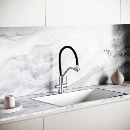 Смеситель для кухни Sancos Nolia SC12003SS на мойку черный/нержавеющая сталь