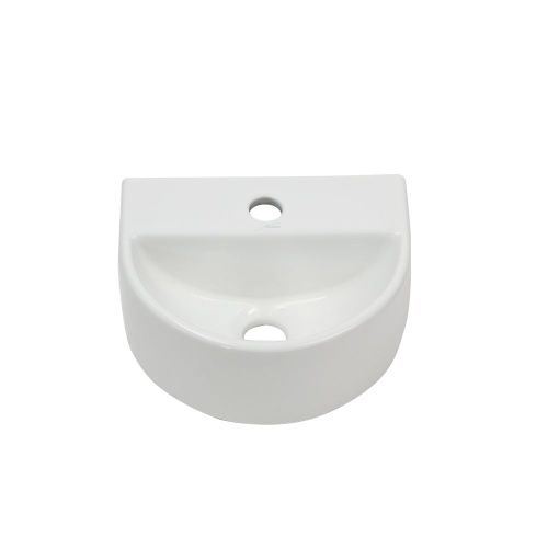 Раковина из сантехнического фарфора Melana 7781-805 31х26 подвесная цвет белый 1 отверстие под смеситель - фото 3