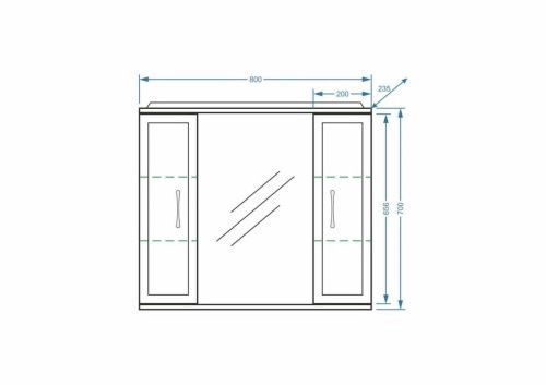 Зеркало-шкаф Stella Polar Концепт SP-00000059 80х70 подвесной цвет белый - фото 2