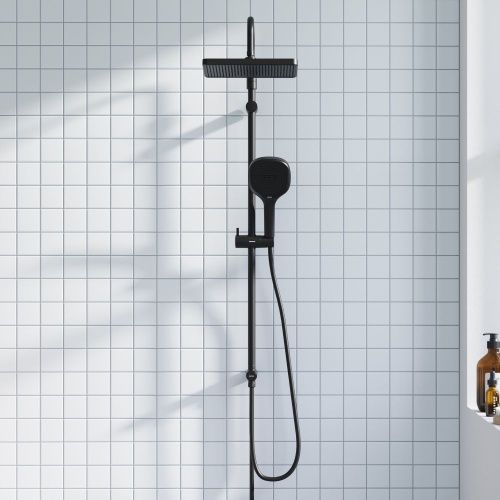 Душевая стойка Damixa Merkur 940000300 настенная цвет черный - фото 4