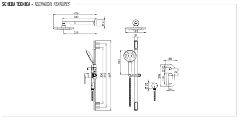 Душевая система Remer Vanity V09S01 встраиваемая в стену цвет хром - фото 2