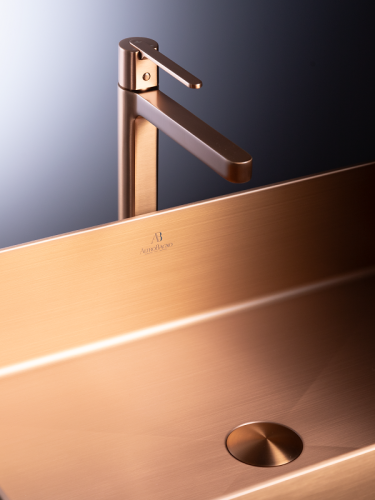 Раковина из нержавеющей стали AltroBagno Solido AltroBagnoSolido001023RaSp 60х40 накладная цвет медь - фото 4