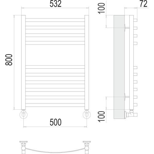 Полотенцесушитель водяной Terminus 4670078529015 55х80 хром - фото 3
