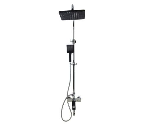 Душевая стойка Bronze de Luxe EL77CB настенная цвет черный/хром - фото 4