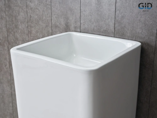 Раковина керамическая Gid Autonomo 81119 40х40 напольная цвет белый без отверстий под смеситель - фото 4