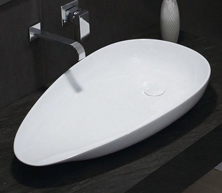 Раковина из сантехнического фаянса CeramaLux 7862 80х40 накладная цвет белый без отверстий под смеситель