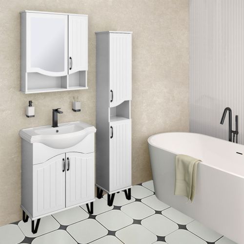 Тумба под раковину Runo Марсель 00-00001200 60х30 напольная цвет белый - фото 3