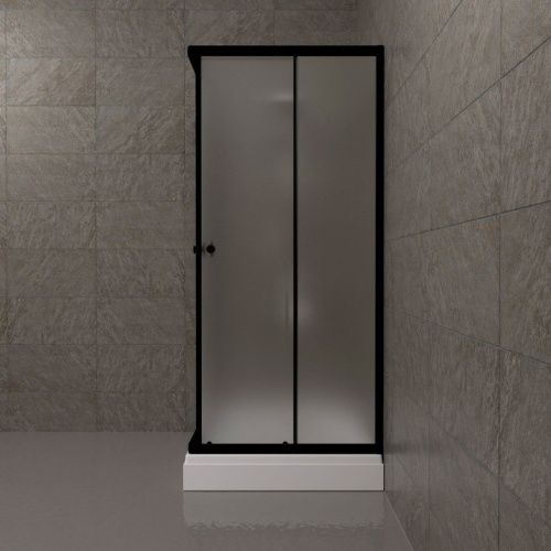 Душевой уголок Тритон Вента Щ0000064629 90х90 стекло матовое профиль черный с поддоном - фото 5