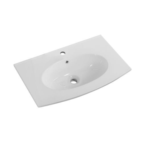 Раковина керамическая Cezares COMFORT 50132 80х60 подвесная цвет белый 1 отверстие под смеситель - фото 2