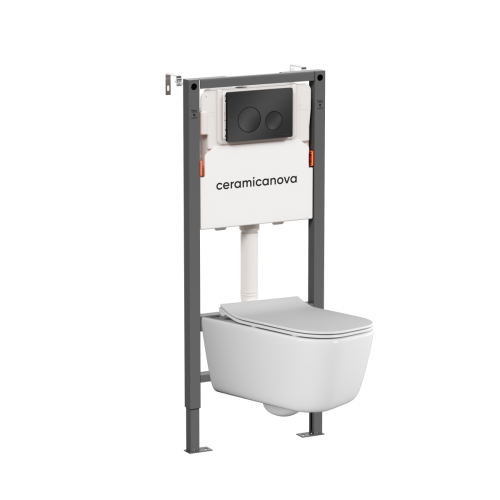 Инсталляция с кнопкой + унитаз Ceramica Nova Balance/New day CN3005_121001MB