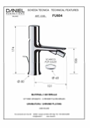 Смеситель Daniel Fusion FU604-RL на биде медь - фото 2