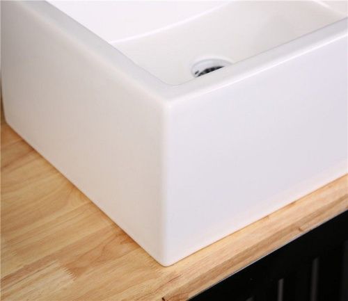 Раковина из сантехнического фаянса CeramaLux 9129 50х40 накладная цвет белый 1 отверстие под смеситель - фото 5