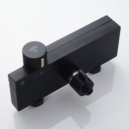 Душевая стойка Rose R1896H настенная цвет черный с термостатом