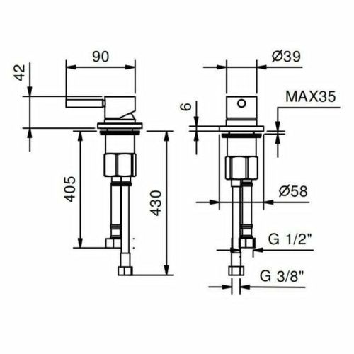 Управление на борт ванны Fantini Nostromo 50 02 E895 - фото 2