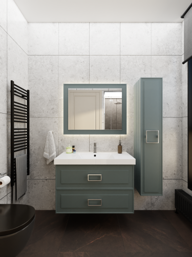 Тумба с раковиной La Fenice Cubo TWIN NFNC-01-CUB-G-100-2-3-100 100х50 подвесная цвет серый - фото 3