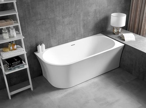 Ванна акриловая Abber AB9257-1.5 R 150х80 пристенная асимметричная с каркасом - фото 2