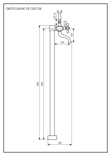 Смеситель Emmevi Deco Classic 1201128/CR напольный хром - фото 2