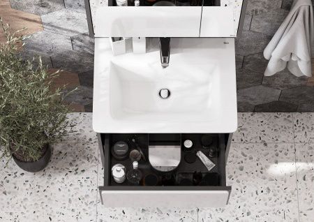 Тумба под раковину Roca Ronda ZRU9302963 60х40 подвесная цвет белый/серый