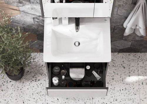 Тумба под раковину Roca Ronda ZRU9302963 60х40 подвесная цвет белый/серый - фото 5