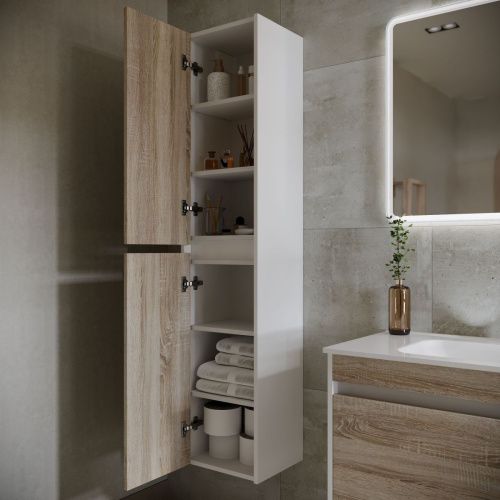 Шкаф-пенал Sancos Smart PSM35E 40х160 подвесной цвет бежевый/белый - фото 3