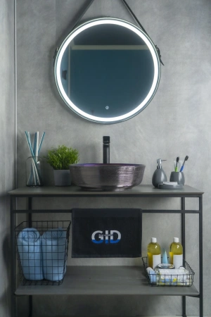 Раковина керамическая Gid Esfera 53332 40х40 накладная цвет хамелеон без отверстий под смеситель