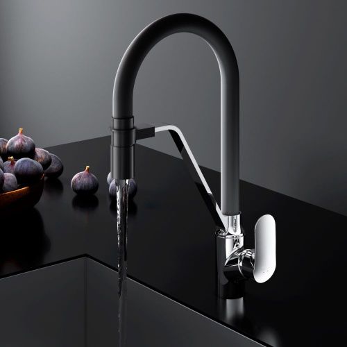 Смеситель для кухни Am.Pm Like F8007802 на мойку черный/хром - фото 3