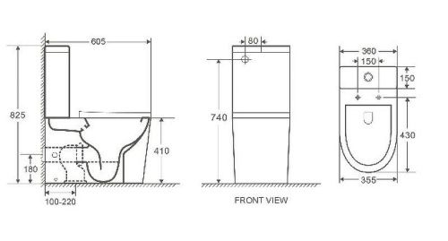 Унитаз напольный с бачком WeltWasser WW SALZBACH 001 MT-BL (10000003765) черный с сиденьем микролифт безободковый душевой смыв - фото 2